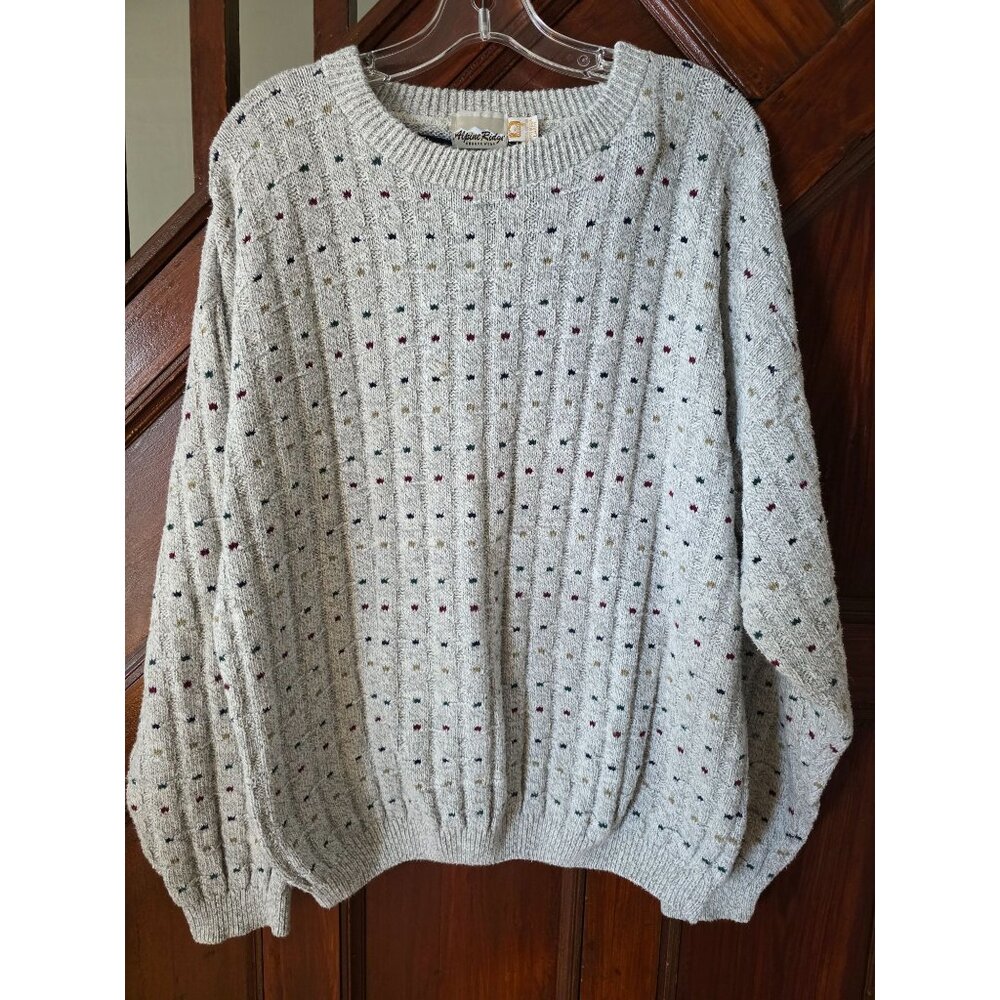 VTG Alpine Ridge Rugged Wear Mens Textured Knit Sweater L